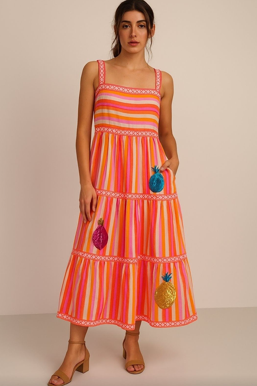 MALTA STRIPE STRAP DRESS