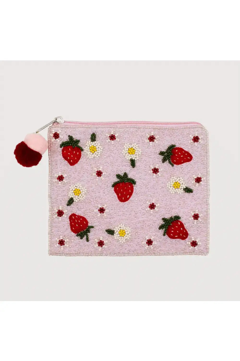 STRAWBERRIES BEADED COIN PURSE