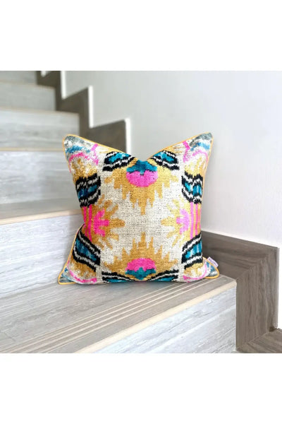 VELVET IKAT SUNNY SPRING CUSHION