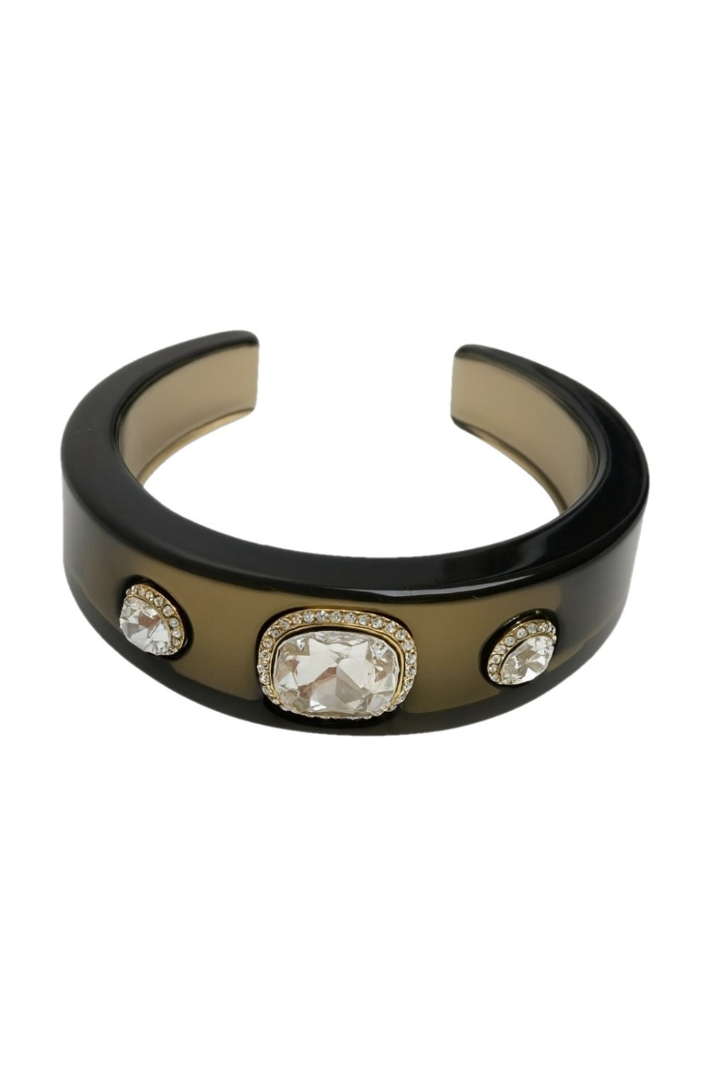 THREES A CROWD BANGLE BLACK & CRYSTAL