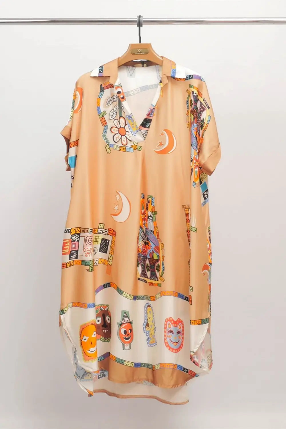 TWO FACED MIDI DRESS CAMEL