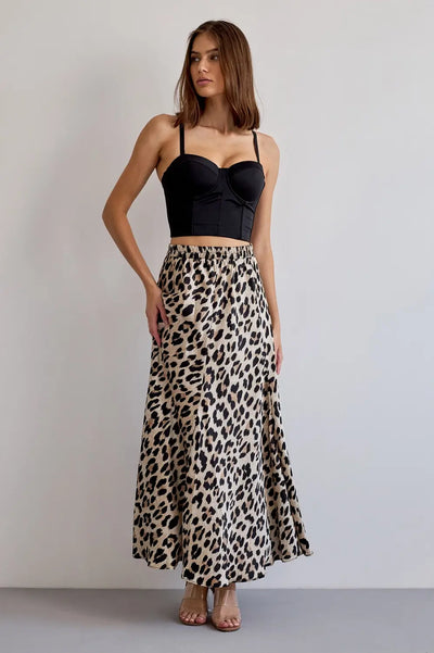 VALENTINA SKIRT LATTE LEOPARD