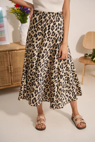 VALENTINA SKIRT BEIGE LEOPARD