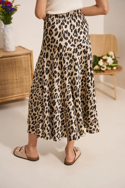VALENTINA SKIRT BEIGE LEOPARD