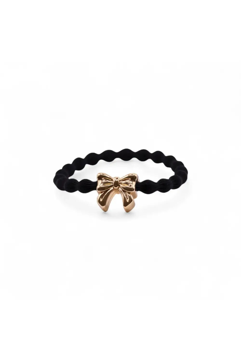 WAVE BOW HAIR TIE BLACK