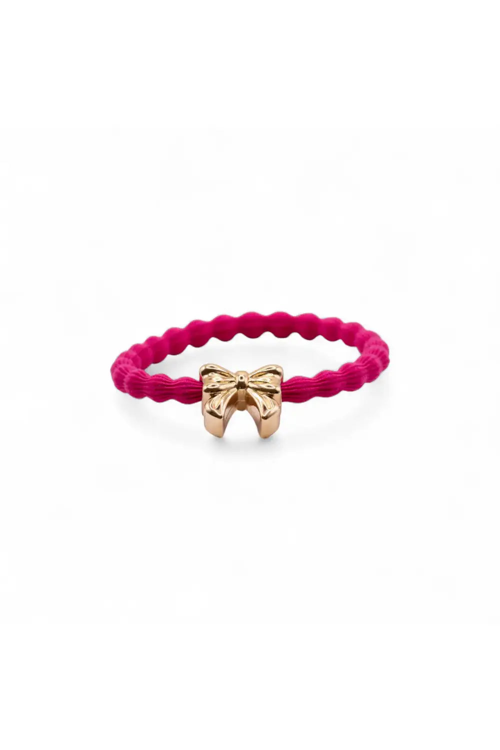 WAVE BOW HAIR TIE HOT PINK