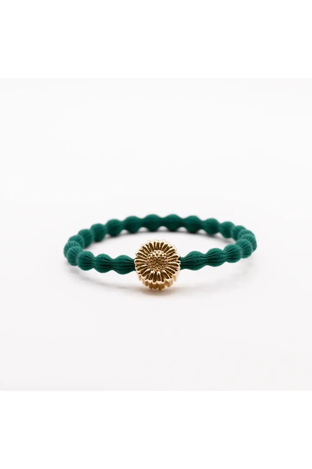 WAVE DAISY HAIR TIE FOREST GREEN