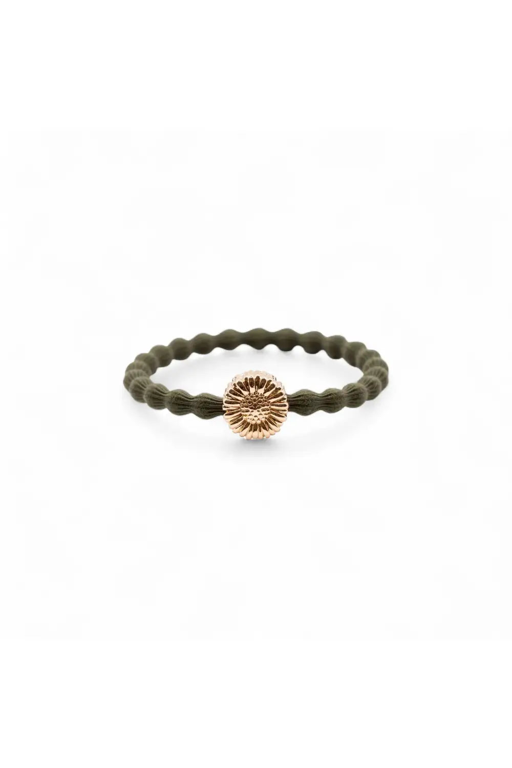 WAVE DAISY HAIR TIE FOREST GREEN