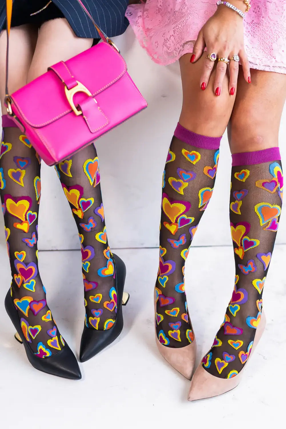 Y2K HEARTS KNEE HIGH SOCKS