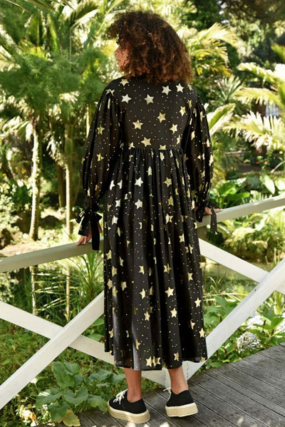 ZIP ON OUT MAXI DRESS BLACK