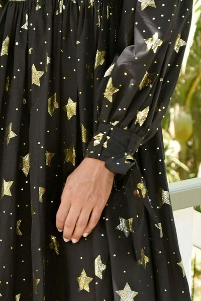 ZIP ON OUT MAXI DRESS BLACK