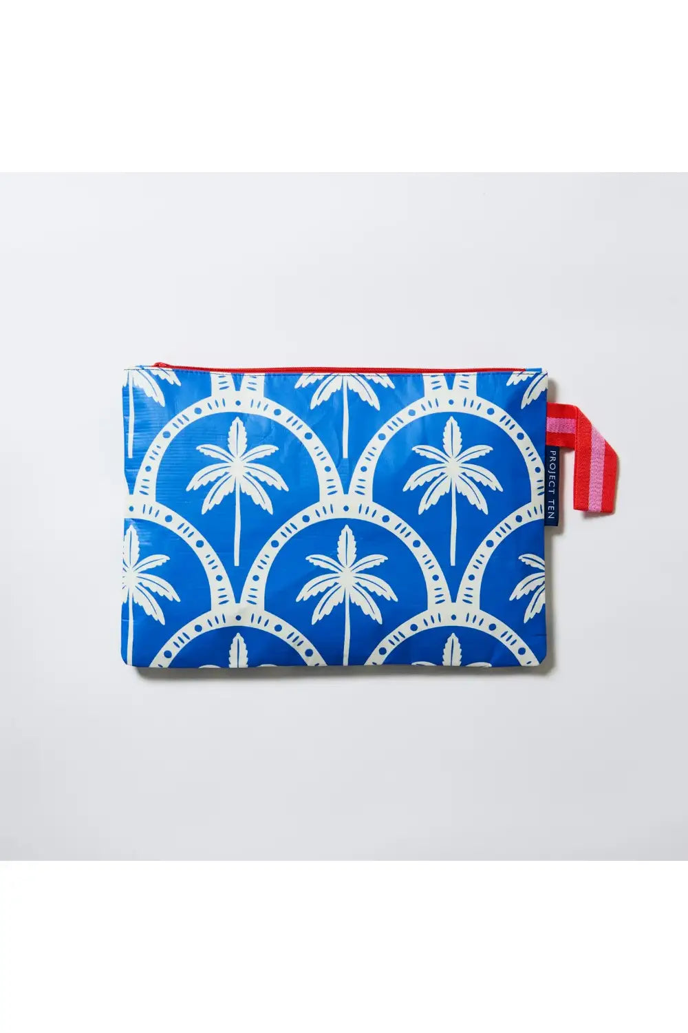 ZIP POUCH BLUE PALM