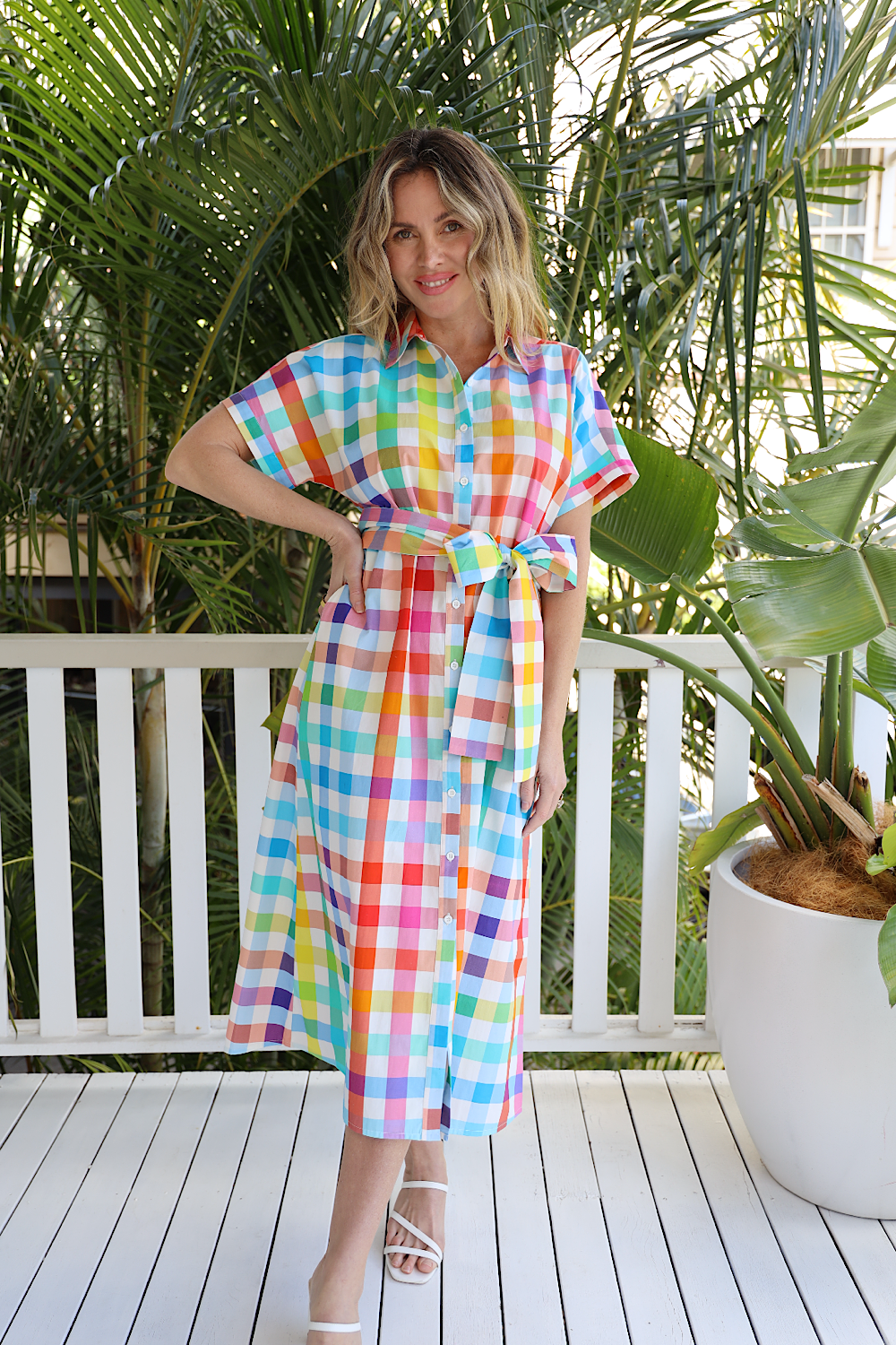 CHECKMATE MIDI DRESS