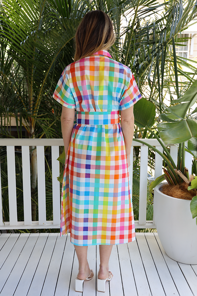 CHECKMATE MIDI DRESS