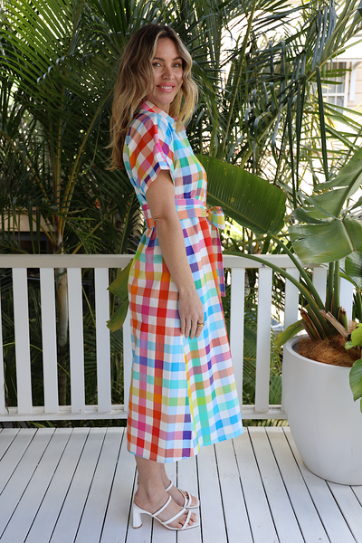 CHECKMATE MIDI DRESS