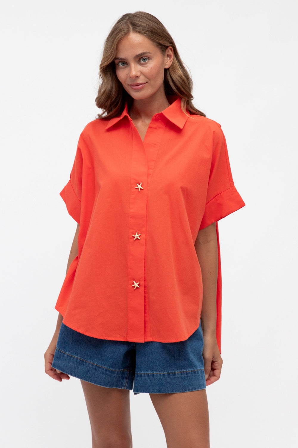 SEAING STARS SHIRT TANGERINE