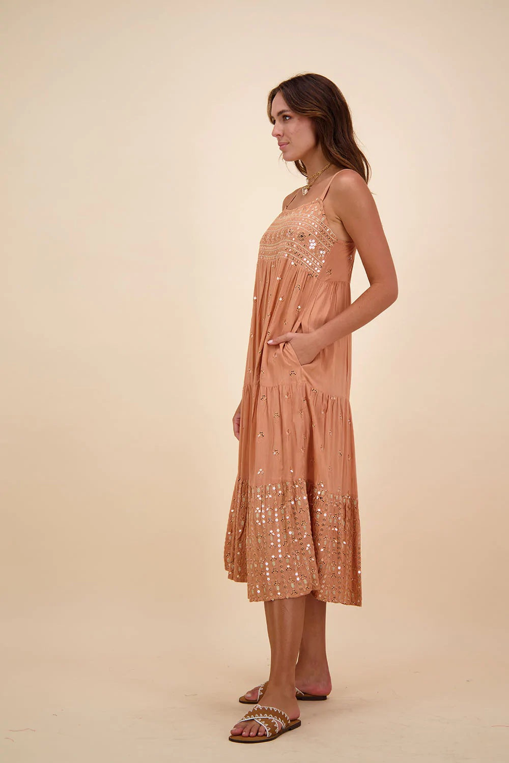 OPERA MIDI DRESS GOLD