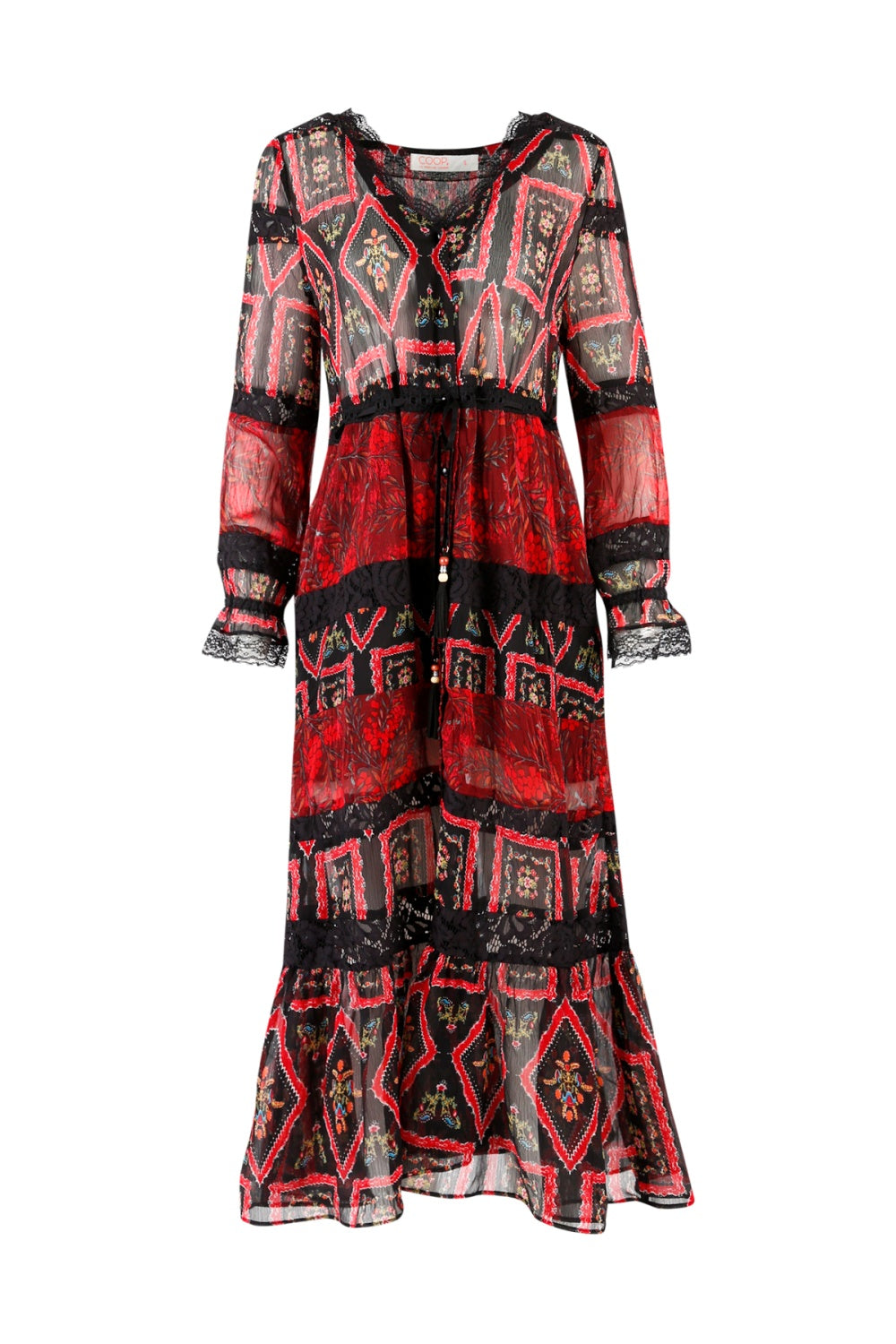 TOTAL CONTRAST DRESS RED HOT